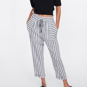 Zara striped drawstring pants
